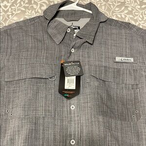 Habit Gray Button-Up Fishing shirt
